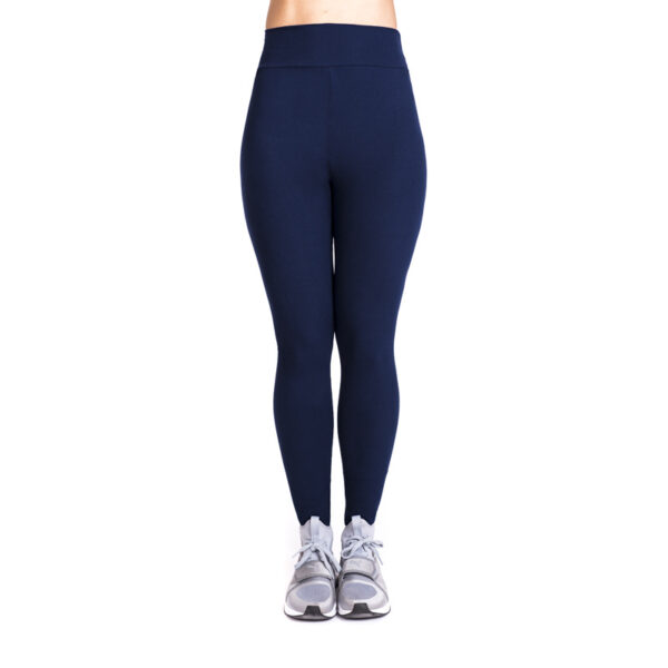 High-waist compression fit of yoga pants. blue