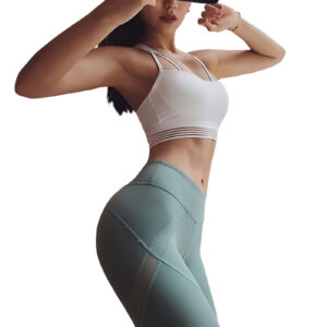 Full Length Elastic Waist Yoga Pants for Women GREEN CLOSUP