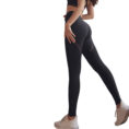 Full Length Elastic Waist Yoga Pants for Women BLACK